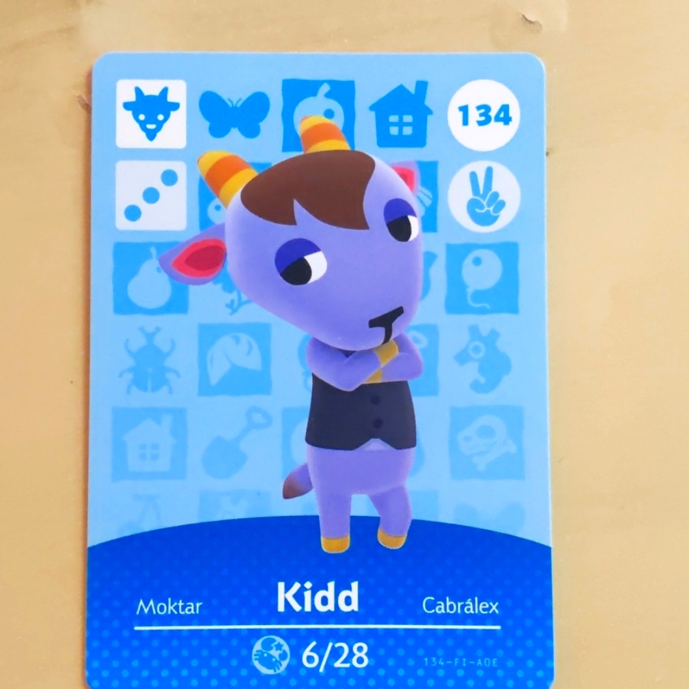 Animal Crossing Kidd Amiibo Card 134 ACNH